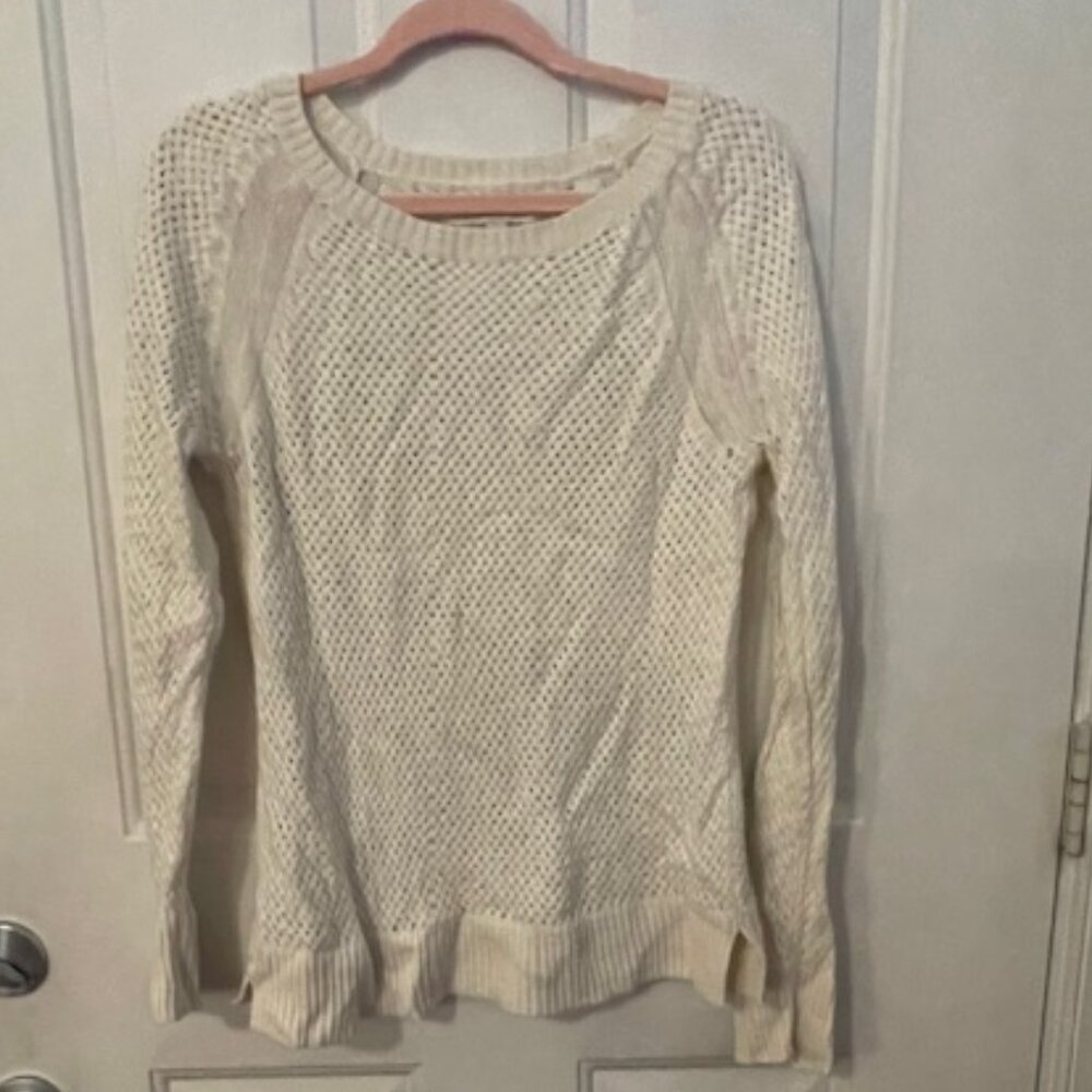 Cream Knit Long Sleeve Knit Sweater